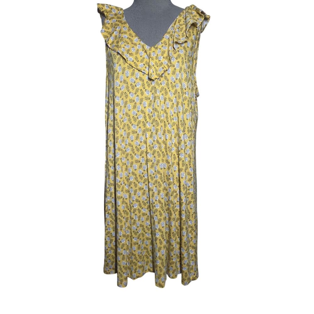 Loft Pineapple Print Sleevless Dress Size XL